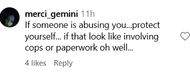 Another user disapproves of Tia's advice (image via @merci_gemini on Instagram)